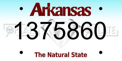 1375860 Arkansas License Plate