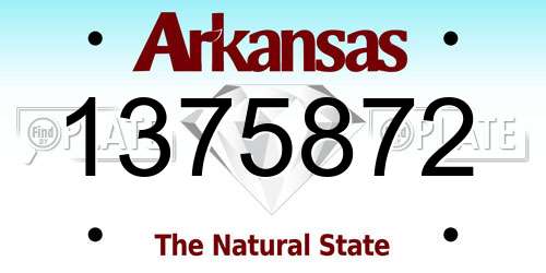 1375872 Arkansas License Plate