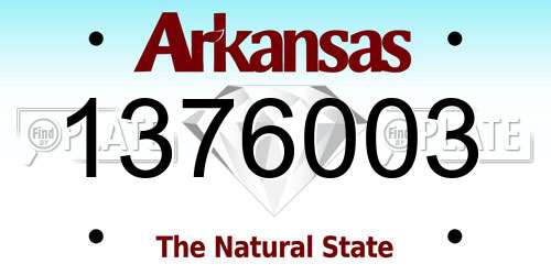 1376003 Arkansas License Plate
