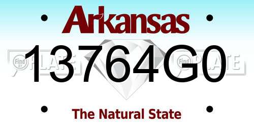 13764G0 Arkansas License Plate