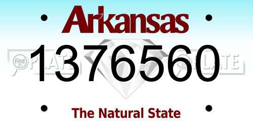 1376560 Arkansas License Plate