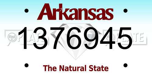 1376945 Arkansas License Plate