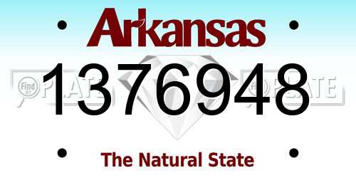 1376948 Arkansas License Plate