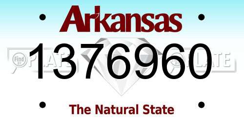 1376960 Arkansas License Plate