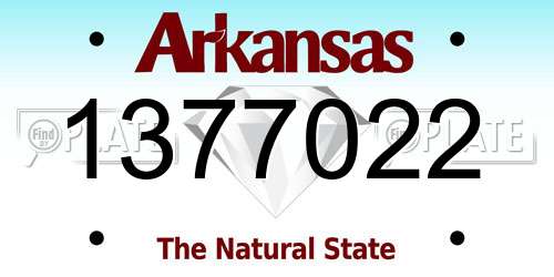 1377022 Arkansas License Plate