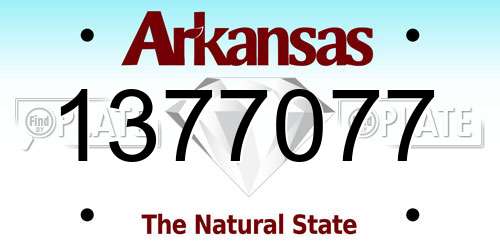 1377077 Arkansas License Plate