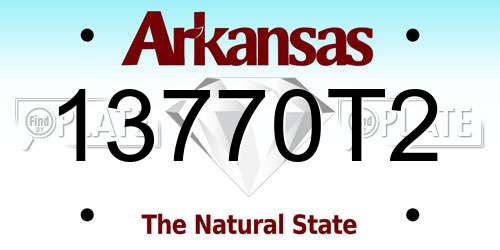 13770T2 Arkansas License Plate