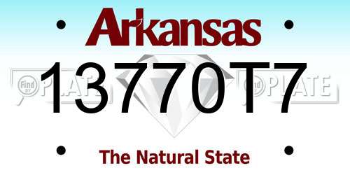 13770T7 Arkansas License Plate