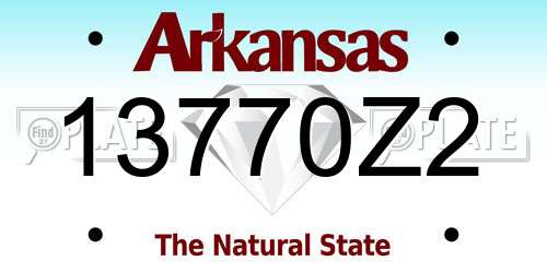13770Z2 Arkansas License Plate