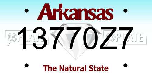 13770Z7 Arkansas License Plate