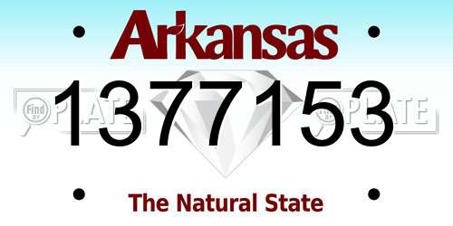 1377153 Arkansas License Plate