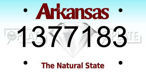 1377183 Arkansas License Plate