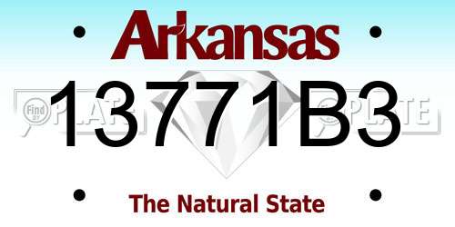 13771B3 Arkansas License Plate