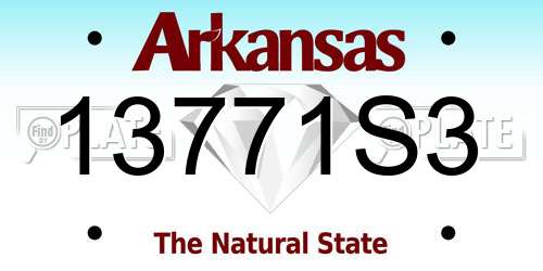 13771S3 Arkansas License Plate