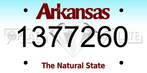 1377260 Arkansas License Plate