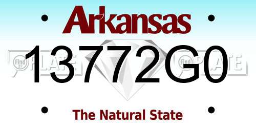 13772G0 Arkansas License Plate