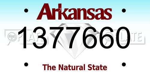 1377660 Arkansas License Plate