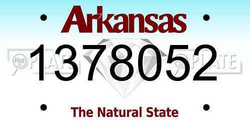 1378052 Arkansas License Plate