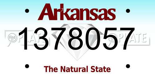 1378057 Arkansas License Plate