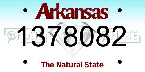 1378082 Arkansas License Plate