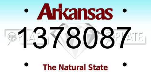 1378087 Arkansas License Plate
