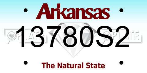 13780S2 Arkansas License Plate