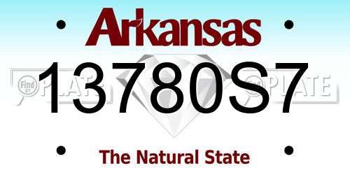 13780S7 Arkansas License Plate