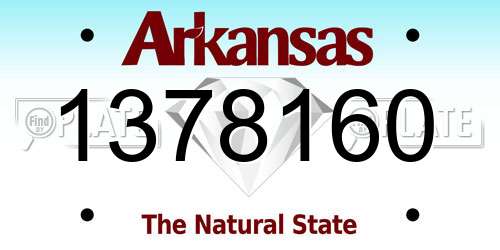 1378160 Arkansas License Plate