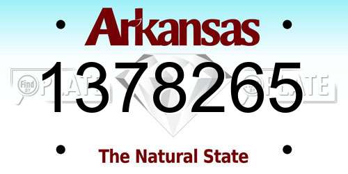 1378265 Arkansas License Plate