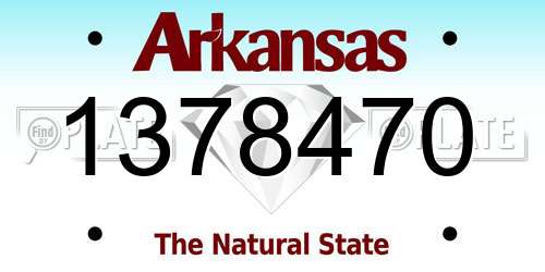 1378470 Arkansas License Plate