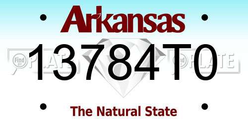 13784T0 Arkansas License Plate