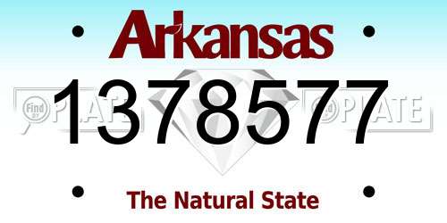 1378577 Arkansas License Plate