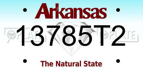 13785T2 Arkansas License Plate