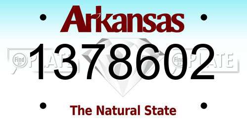 1378602 Arkansas License Plate