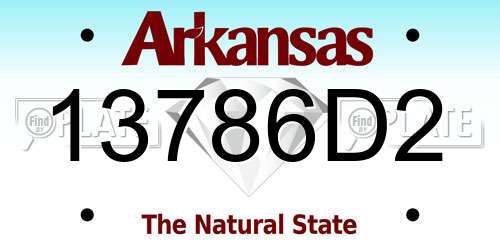 13786D2 Arkansas License Plate