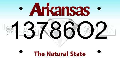13786O2 Arkansas License Plate