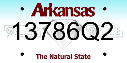 13786Q2 Arkansas License Plate