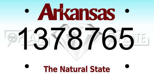 1378765 Arkansas License Plate