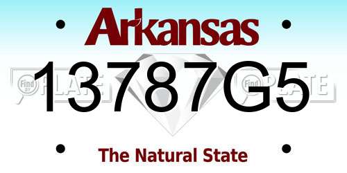 13787G5 Arkansas License Plate