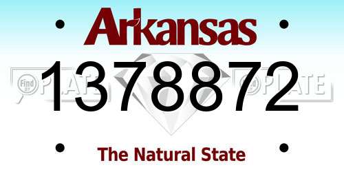 1378872 Arkansas License Plate
