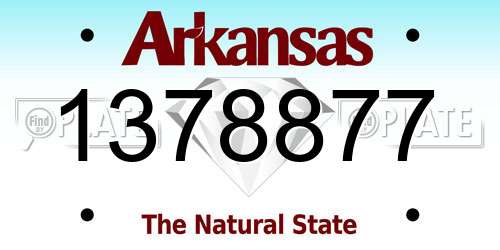 1378877 Arkansas License Plate