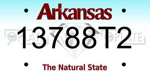 13788T2 Arkansas License Plate