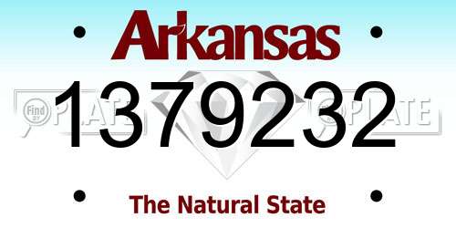1379232 Arkansas License Plate
