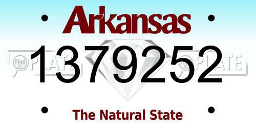 1379252 Arkansas License Plate