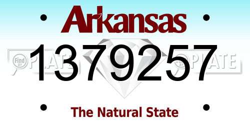 1379257 Arkansas License Plate