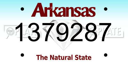 1379287 Arkansas License Plate