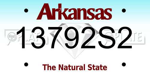 13792S2 Arkansas License Plate
