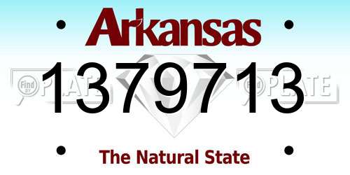 1379713 Arkansas License Plate