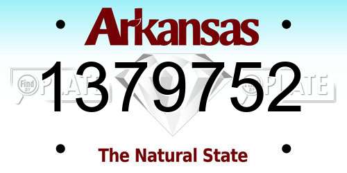 1379752 Arkansas License Plate