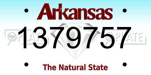 1379757 Arkansas License Plate
